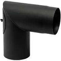 KIERULFF MB Sorte røgr. 130mm knærør 90 - knærør 90ø med renseklap