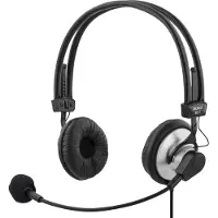 Deltaco headset äänenvoimak. säädöllä+mikrofonilla, 2m johto