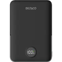 Deltaco 5000 mAh, wireless charging, PD 20W, magnet -varavirtalähde, Musta