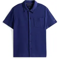 Tommy Hilfiger Open Knit Full Placket Reg Polo - Blue - M
