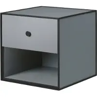 Audo Copenhagen Frame 35 Yöpöytä 1 Laatikolla - Yöpöydät Melamiini Tummanharmaa - 71073-001832