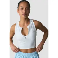 ICANIWILL Mirage Cropped 1/4 Zip Tank Top White
