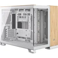 Corsair 2500X -micro-ATX-kotelo ikkunalla, valkoinen/bambupuu