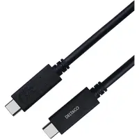 Deltaco USB4 Gen 3 -kaapeli, USB-C - USB-C, 5A EPR, 0,8m, musta
