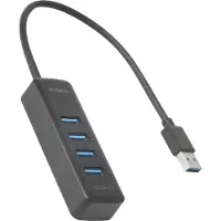 Deltaco 4-porttinen 3.2 Gen1 USB-A -hubi, musta