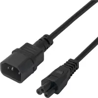 Deltaco – Power cable IEC C14 - IEC C5, 5m, black (1902271)