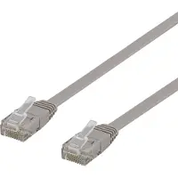 Deltaco – U/UTP Cat6 laitekaapeli, litteä, 0,5m, 250MHz, harmaa (TP-60-FL)
