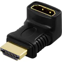 Deltaco – HDMI-adapteri, 19-pin u-n, kulma, kullatut liittimet (HDMI-14B)