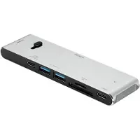 Deltaco USB-C Macbook Pro 7-in-1 -telakka, hopea