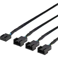 Deltaco – Splitter for PWM fans, 4-pin to 3x4-pin fe, black (SSI-67)