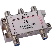 Deltaco – 4-way splitter, F-connectors, 1 DC pass, ClassA (R00150043)