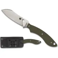 Spyderco Stok Drop Point FB50GPOD OD Green G10 fixed knife, Sjoerd Stok design