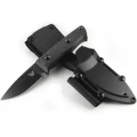 Benchmade Mini Bushcrafter Cru-Wear puukko, Black Cerakote, Carbon Fiber