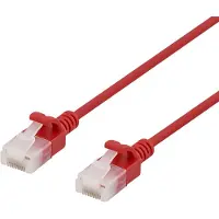 Deltaco – U/UTP Cat6a patch cable, slim, 3,5mm i diameter, 0,3m, red (UUTP-1006)