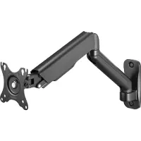 Deltaco OFFICE ARM-0360 -seinäteline yhdelle näytölle 17-32", kaasujousella, 9 kg, musta