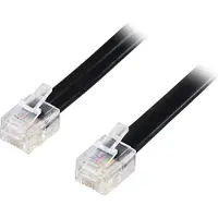 Deltaco – Modulaarikaapeli RJ12/6C, 2m, musta (DEL-159B)