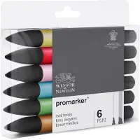 Winsor & Newton Promarker Mid tones 6-lajitelma