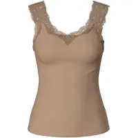 Pieces Pcbarbera Lace Top Jrs Noos Bc - Brown - S
