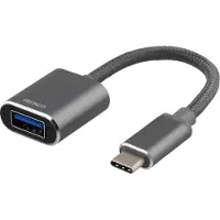Deltaco USBC-1277 USB-C to USB-A OTG USB 3.2 Generation 1 - Adapteri, valkoinen