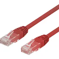 Deltaco – U/UTP Cat6 laitekaapeli, 0,3m, punainen (TP-603R)