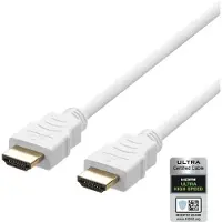 Deltaco Ultra High Speed HDMI-kaapeli 2.1 - Valkoinen - 1m