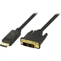 Deltaco – DisplayPort - DVI-D Single Link monitorikaapeli, 20-pin u - u, 1m (DP-2010)