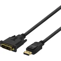 Deltaco DP-2030 DisplayPort – DVI-D Single Link -kaapeli, 3 m, musta