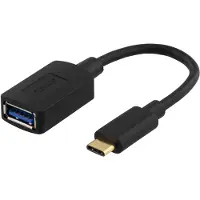 Deltaco – USB-adapteri, USB 3.1 Typ C uros - Typ A naaras, Gen 1, (USBC-1204)