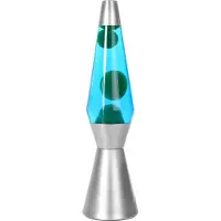 Itotal - Lava Lamp 36 cm - Silver Base, Blue Liquid and Green Wax (XL1787)
