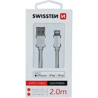 Swissten 2m punottu USB - Lightning MFi kaapeli