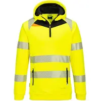Portwest DX482 Hi-Vis kelta/musta vetoketjuhuppari