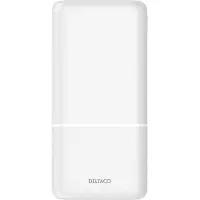 Deltaco 20 000mAh varavirtalähde, USB-C + 2x USB-A, valkoinen