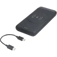 Deltaco – Langaton varavirtalähde magneetilla, USB-C ja USB-A, 10 000 mAh, musta (PB-Q1003)