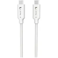 Lippa USB-C / USB-C kaapeli - 1m, 10Gbps, 100W - Valkoinen
