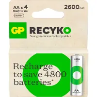 GP Recyko AA-Battery 2600mAh 4-Pack Nocolour Akut 4-Pack