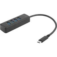 Deltaco 4-porttinen 3.2 Gen1 USB-C -hubi, musta