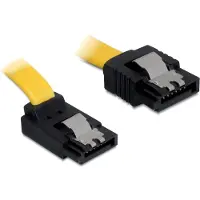 DeLOCK – SATA cable, 6Gb/s, locking clip, angled (upward)-straight, 0.5m, yellow (82810)