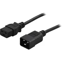 Deltaco DEL-112NA - F&ouml;rl&auml;ngningskabel f&ouml;r str&ouml;m - IEC 60320 C19 till IEC 60320 C20 - AC 250 V - 16 A - 2 m - rak kontakt - svart