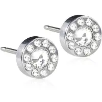 Blomdahl Silver Titanium Brilliance Halo 6 mm Crystal