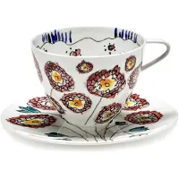 Serax Anemone milk midnight flowers -cappuccinokuppisetti, 2 kpl