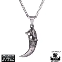 Northern Viking Jewelry NVJRS025 kaulakoru Fenrir Wolf Head
