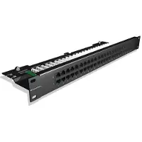 Leviton Voice patch panel 50xrj45.1u Musta