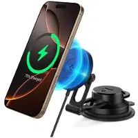 Spigen OneTap Pro 4 MagSafe Car Mount Charger, black - Wireless / Dashboard / Windshield