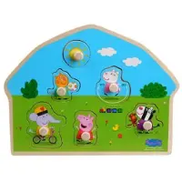 Barbo Toys Peppa Pig puinen nappipalapeli - Leiki