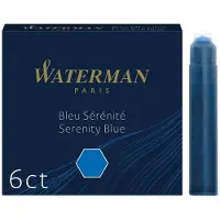 Waterman Fountain Pens Serenity Blue Mustekasetit 6 Yksiköt