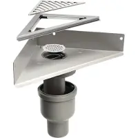 Unidrain Complete drain system corner vertical Ø75 mm