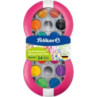 Pelikan Deckfarbkasten Space+ 24, Musta, Sininen, Ruskea, Vihreä, Magenta, Oranssi, Vaaleanpunainen, Punainen, Violetti, Keltainen, 24 kpl (700016)