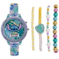 Peers Hardy DISNEY STITCH Silikonirannekkeellinen digitaalinen kello & rannekoru -setti