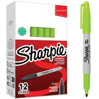 Sharpie Permanent Marker Fine Lime 12-Tuck