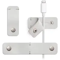 TwelveSouth CableSnap Stay 3-pack - Leather Dove Grey
